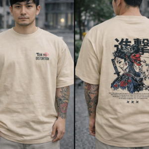 Remera Oversize Tokyo Distortion Arena - Cyber Geisha & Hannya Mask Streetwear
